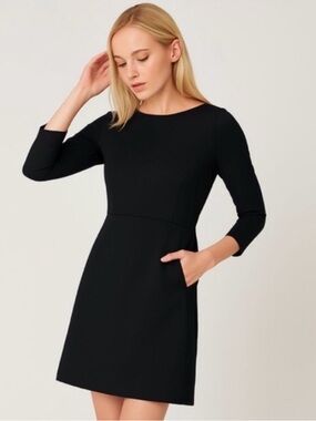SPANX The Perfect A-Line 3/4 Sleeve Dress Women’s Size XS Shift Black Ponte